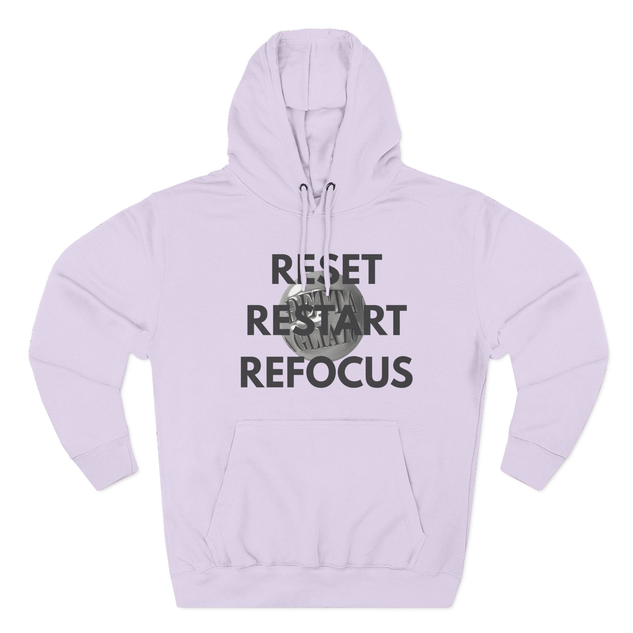Motivational Fleece Hoodie - Reset Restart Refocus