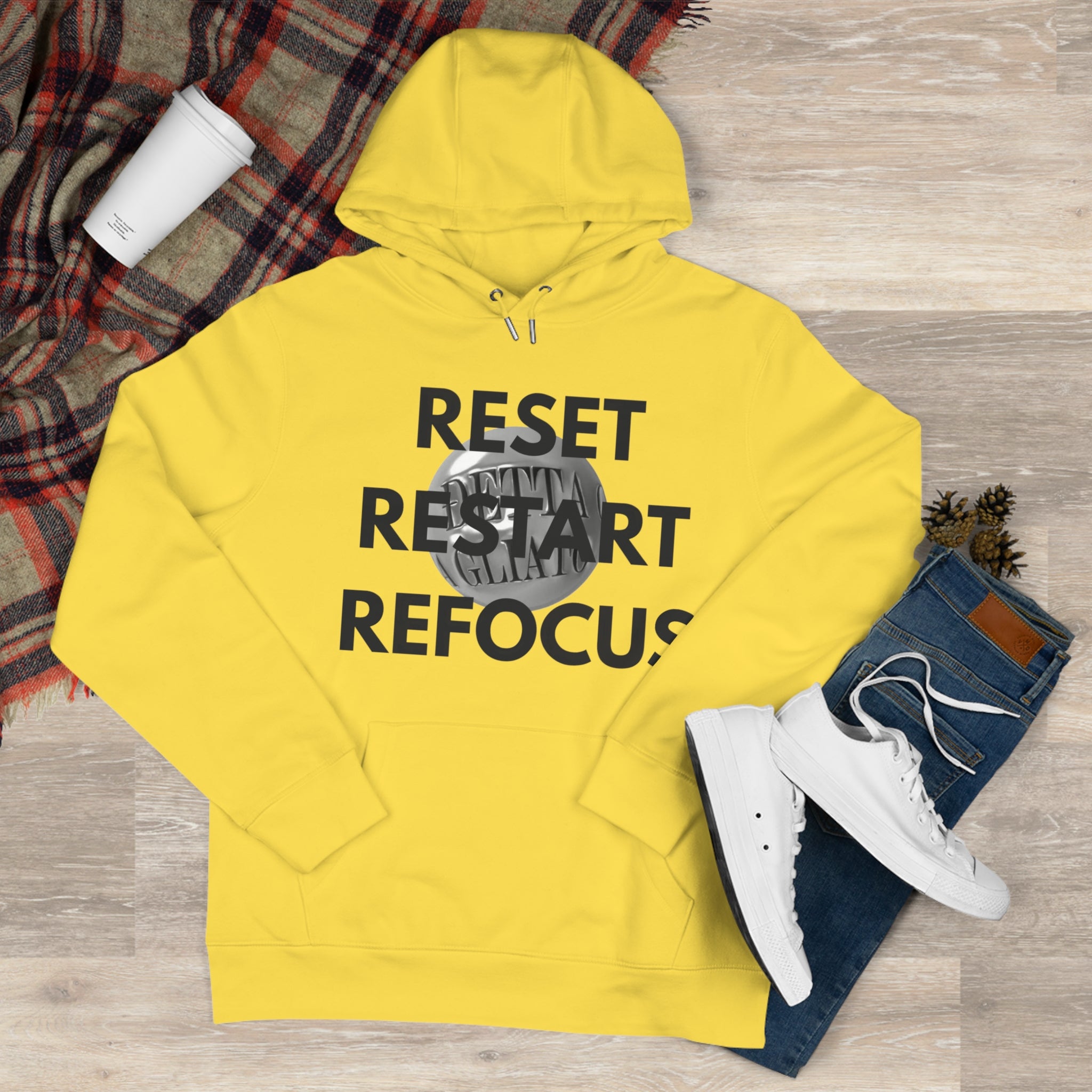 Motivational King Hooded Sweatshirt - Reset, Restart, Refocus
