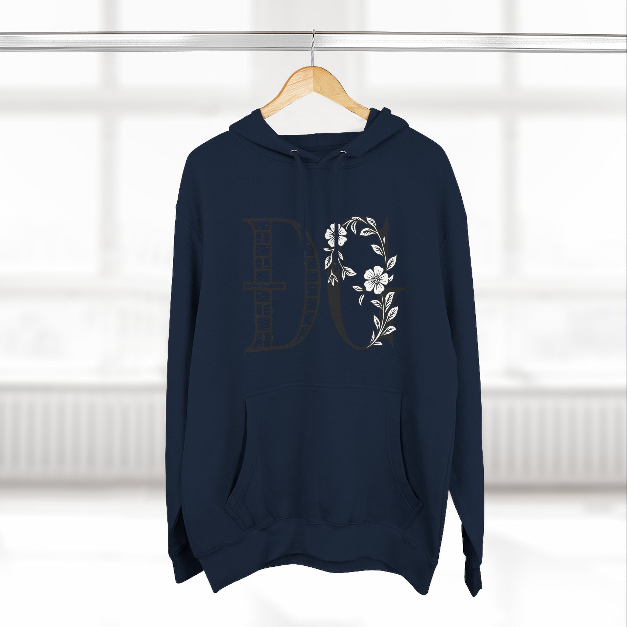 Floral Graphic Hoodie with Italian Statement