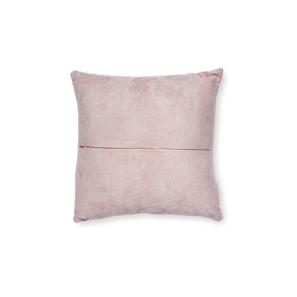 Luxurious Gold Initials Square Pillow - Blush Pink Throw Cushion