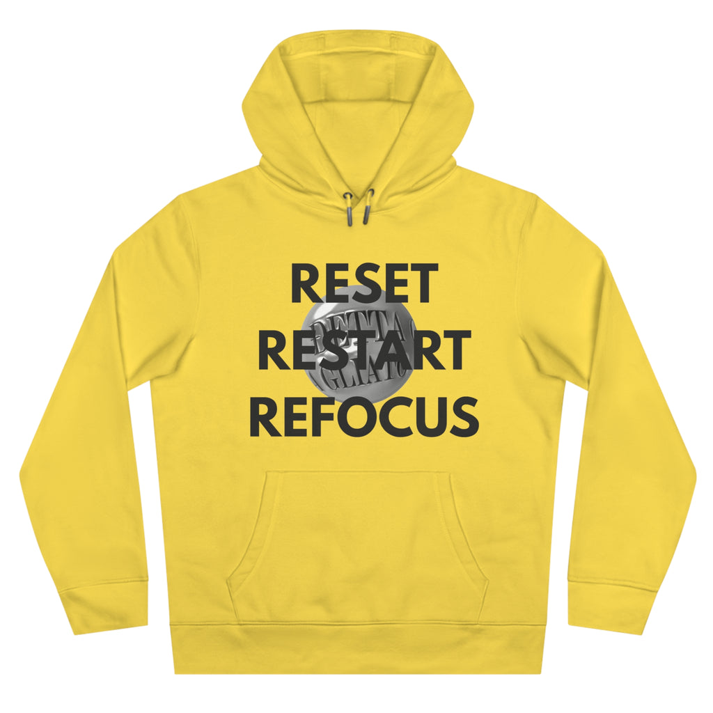 Motivational King Hooded Sweatshirt - Reset, Restart, Refocus