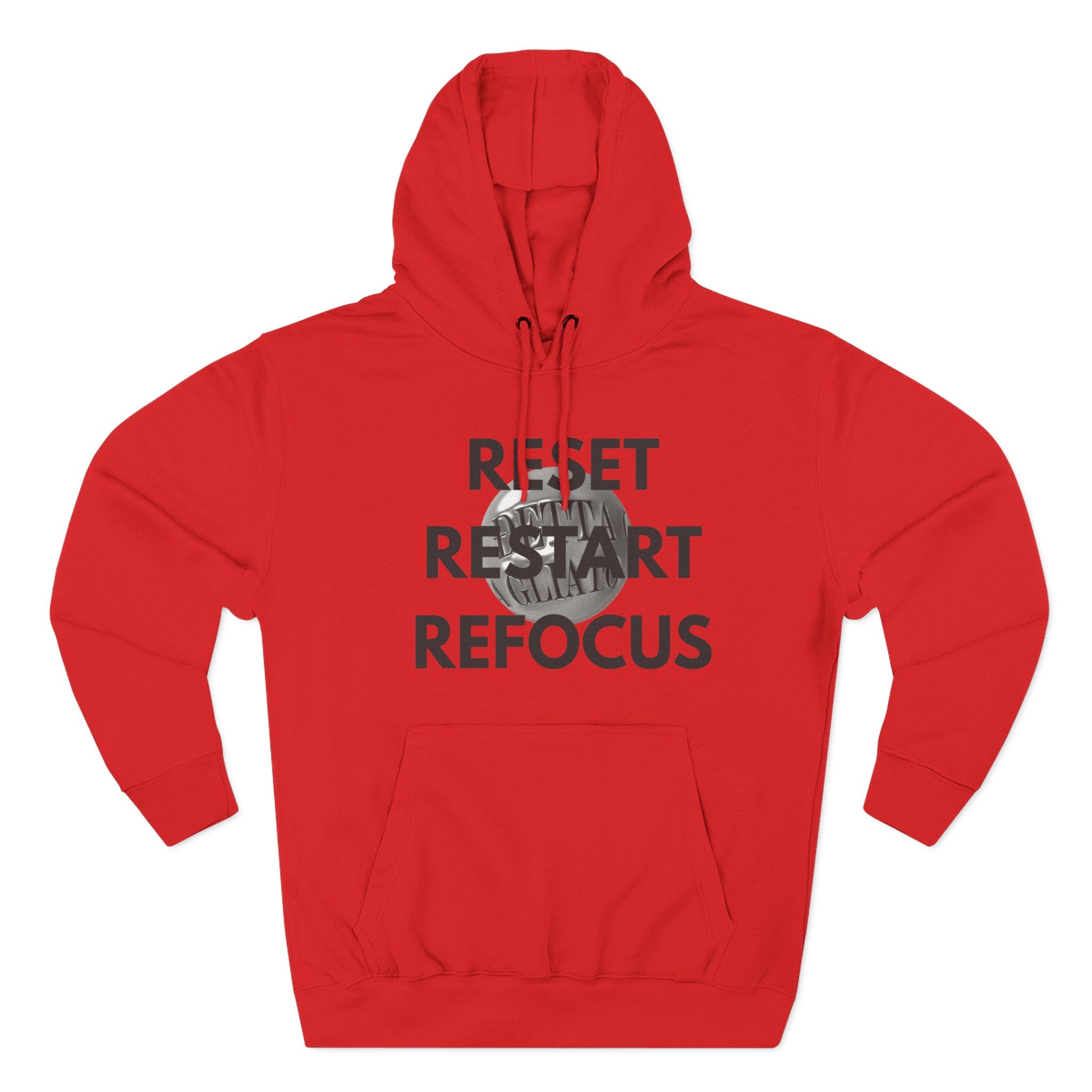 Motivational Fleece Hoodie - Reset Restart Refocus