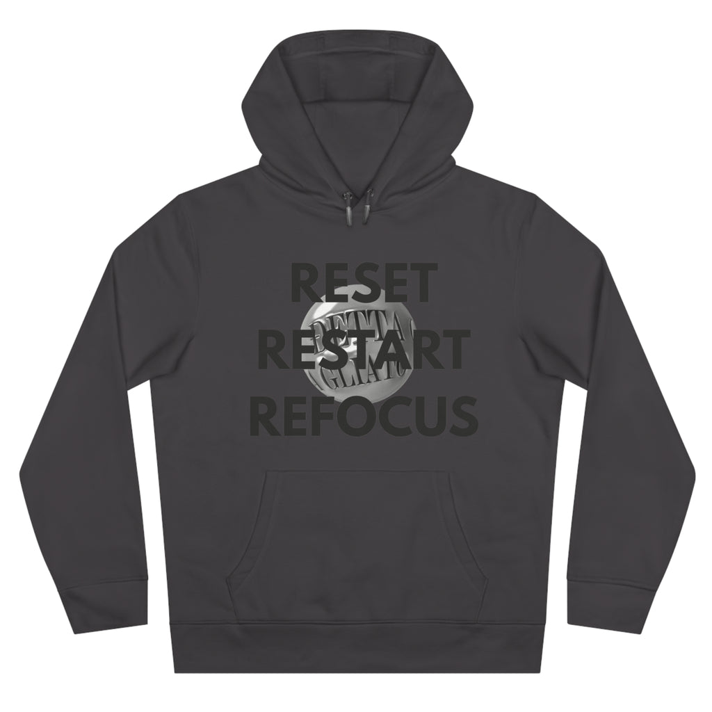 Motivational King Hooded Sweatshirt - Reset, Restart, Refocus