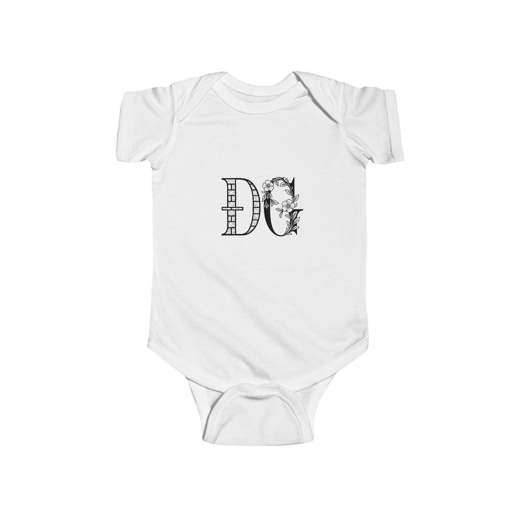 Personalized Infant Bodysuit with Floral Initials