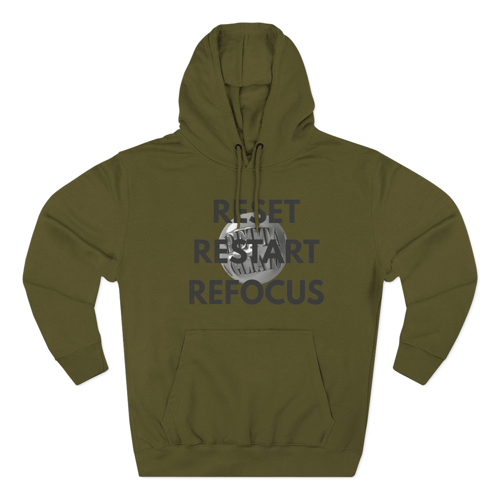 Motivational Fleece Hoodie - Reset Restart Refocus