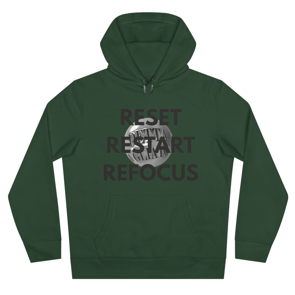 Motivational King Hooded Sweatshirt - Reset, Restart, Refocus