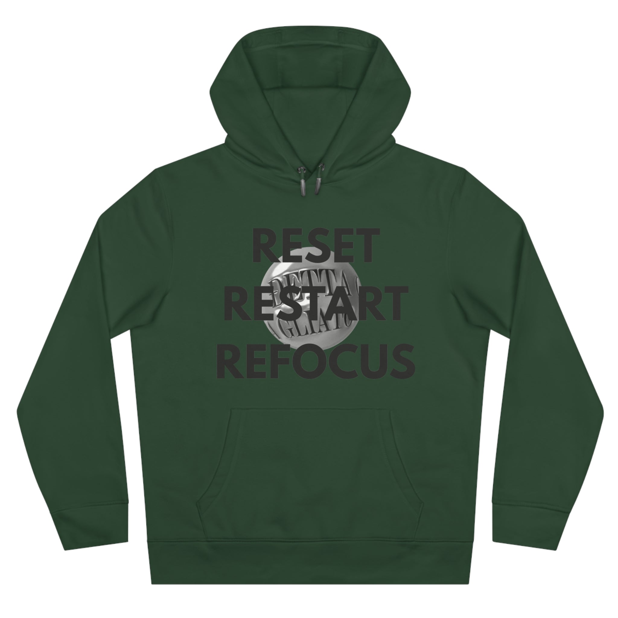 Motivational King Hooded Sweatshirt - Reset, Restart, Refocus