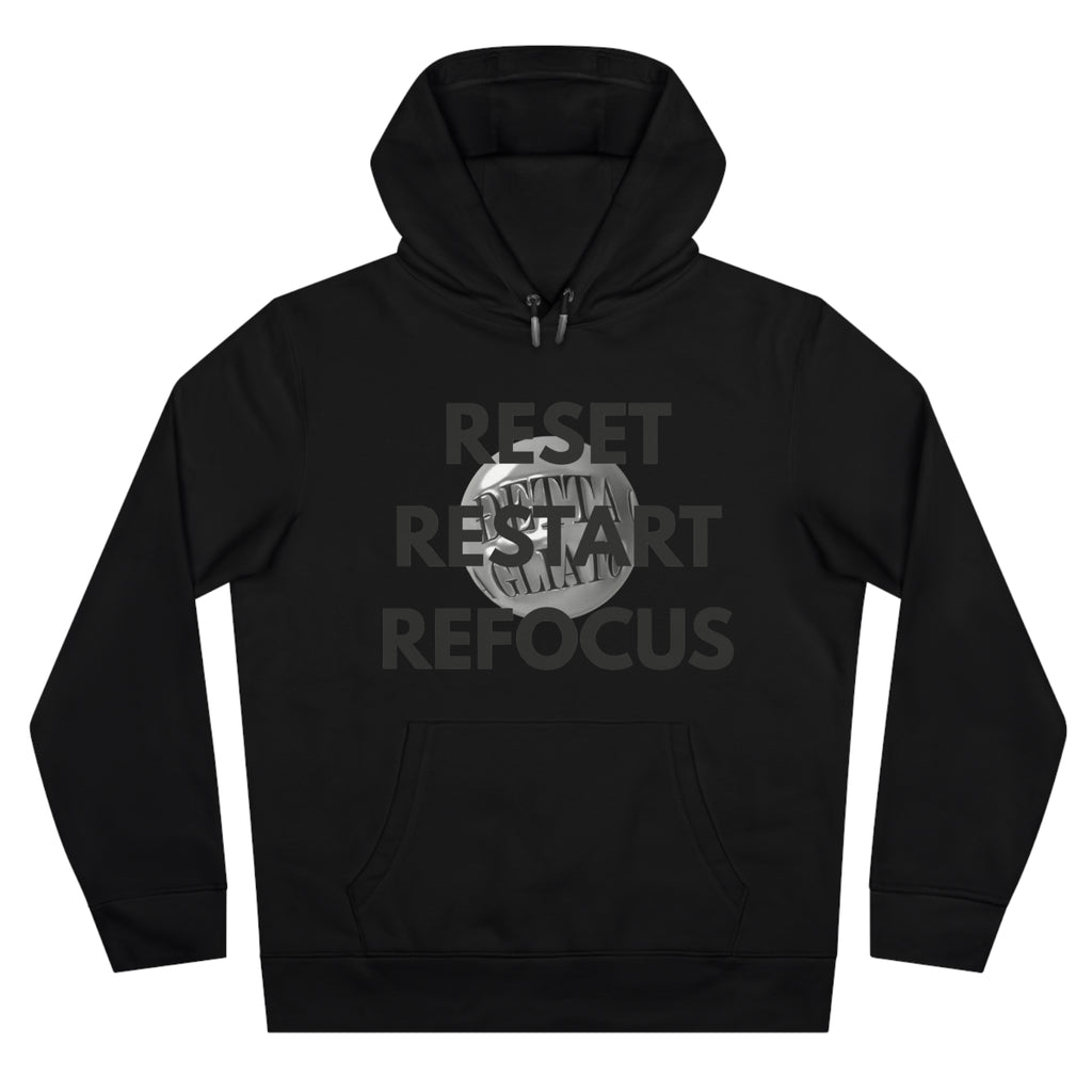 Motivational King Hooded Sweatshirt - Reset, Restart, Refocus