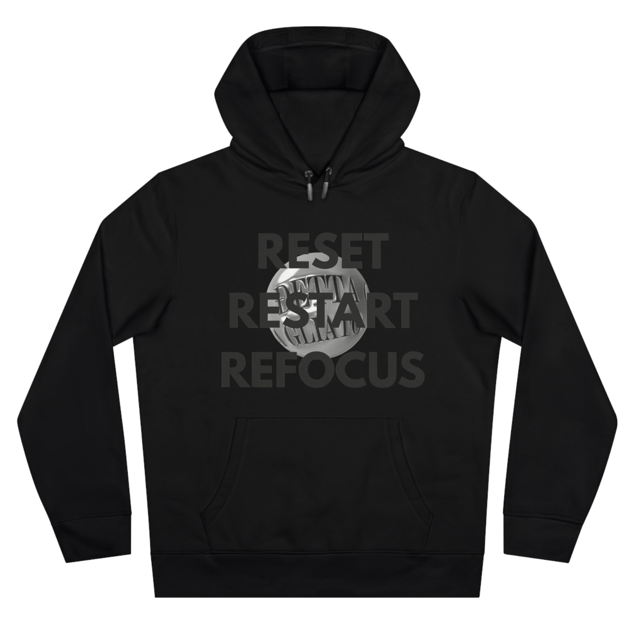 Motivational King Hooded Sweatshirt - Reset, Restart, Refocus