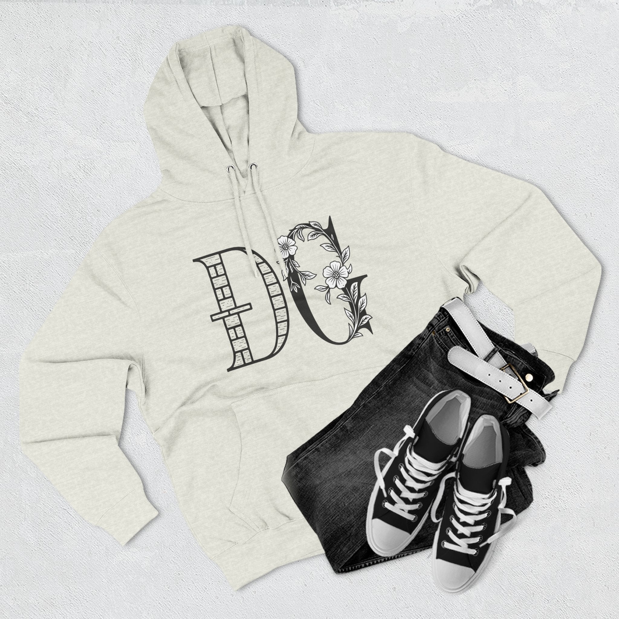 Floral Graphic Hoodie with Italian Statement
