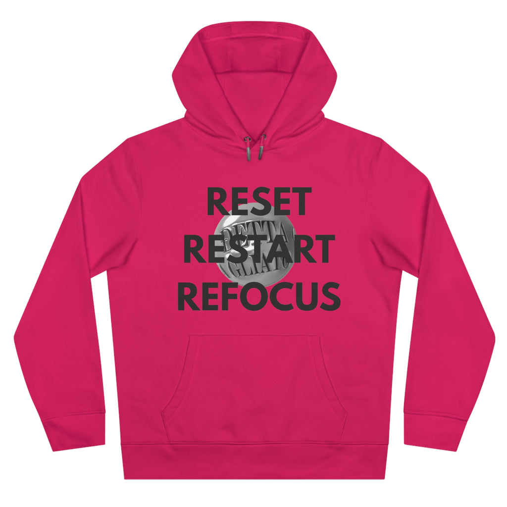 Motivational King Hooded Sweatshirt - Reset, Restart, Refocus